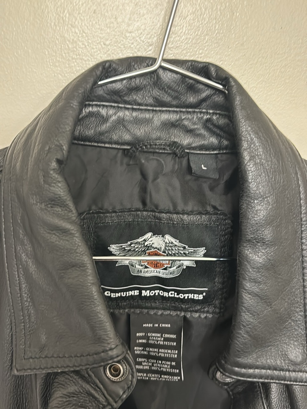 Harley-Davidson Black Leather Bomber Jacket with Emblem